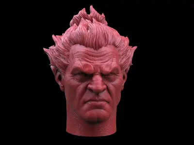 Akuma Head -Street Fighter 3D print model