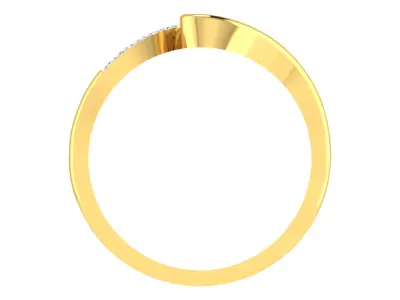 Solitaire Women Engagement Bypass Rings 3D print model 4