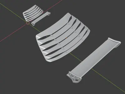 GTR R32 Louver and Wing for tamiya 1-24 and HOTHWEELS 1-64 3D print model