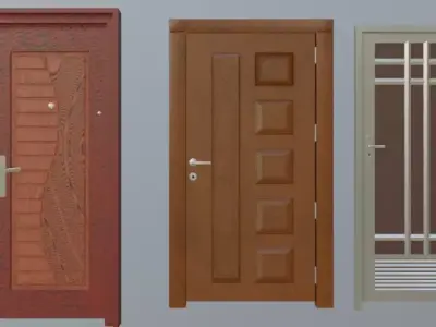 3-Different Door Free 3D model