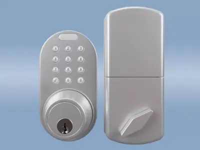 Round Digital Door Lock  Low-poly 3D model
