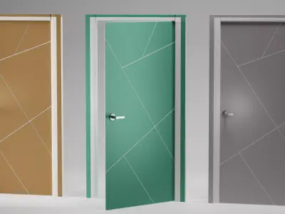 Modern Door  Interior  Exterior 3D Model Low-poly 3D model