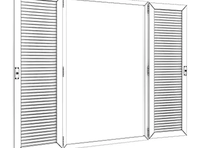 Wooden External Shutters 3D model