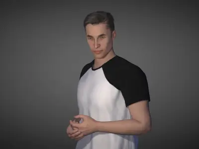 3D character realestic fully rigged 3D model