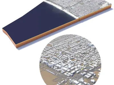Santa Monica City California USA 3D model