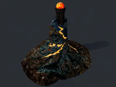 Lava Portal Tower Low-poly 3D model
