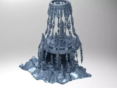 Mount Olympus flouting chains mountain rocks 3D model