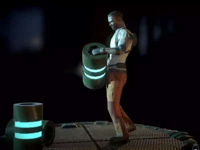 SciFi Worker Low-poly 3D model