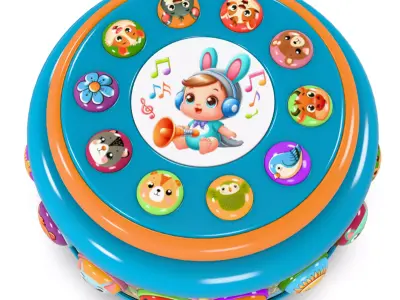 Kids Drum Toy 2 3D model