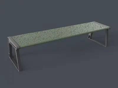 Metal Modern Bench 12 PBR Game Ready Low-poly 3D model