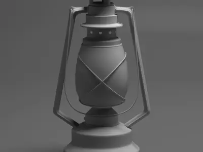 Antique Oil Lamp  3D model