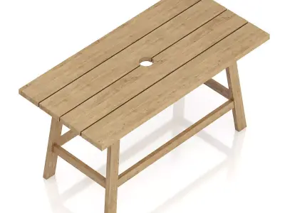 Simple Wooden Table 3D model