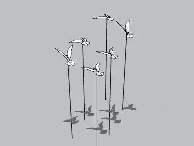 Flyying Bird Artwork 3D model