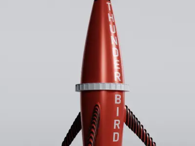 Thunderbird 3 space rocket with two propellers 3D model