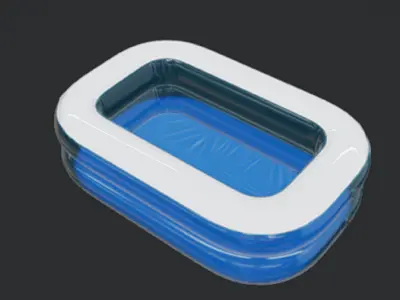 Inflatable Kiddie Pool Low-poly 3D model