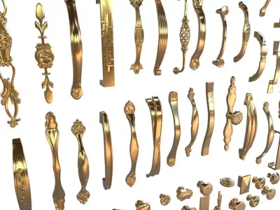 Classical Cabinet pull handle 3d model 3D model