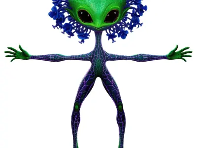 Floral Alien Creature model pack Low-poly 3D model