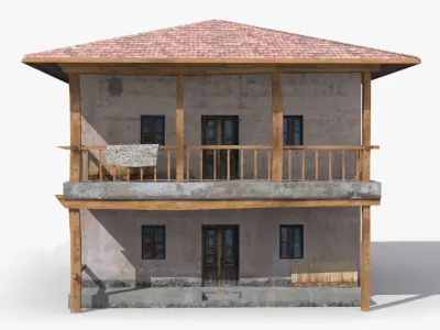 Slum e wooden house Low-poly 3D model
