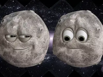 Moon palnet charecter with morpher 3d model Low-poly 3D model