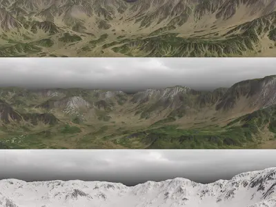 Mountains terrain 8k textures 3D model