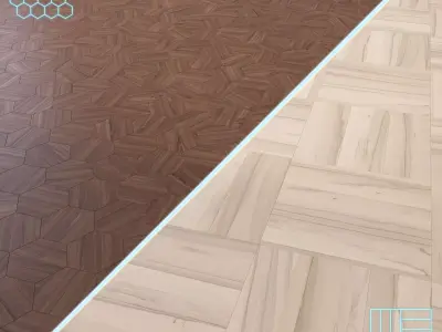 Parquet - Laminate - Wooden floor 2 in 1 Low-poly 3D model 88