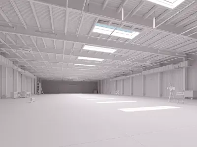 Hangar Interior V3 Low-poly 3D model