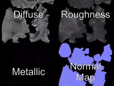 Black Gargoyle model pack Low-poly 3D model