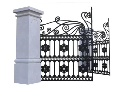 Decorative Iron Gate Low Poly 3D Asset PBR Low-poly 3D model