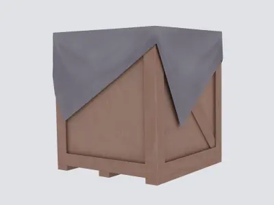 Box Cargo Low Poly stylized handpainted Low-poly 3D model