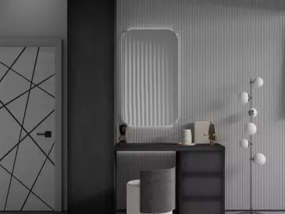Bed room desk 3D model