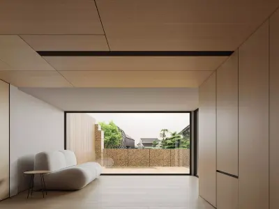 Modern minimalist studio apartment 3D model