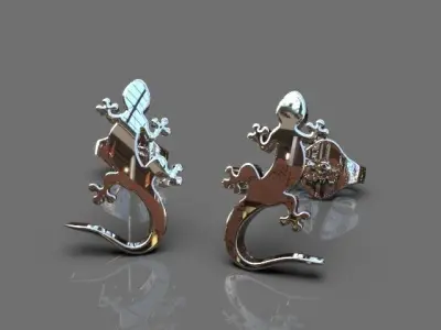 Light lizard earrings 3D print model
