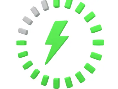 Battery Charge Level Icon v1 003 Low-poly 3D model