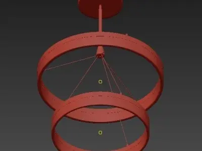Keplar 1 Light 24 in Gold Pendant 3D model