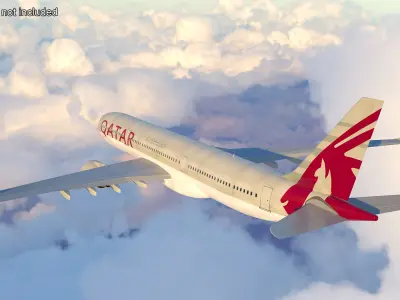  Qatar Airways Airbus A330-300 Rigged 