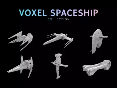 STAR WARS 3D VOXEL SPACESHIP Collection 3D model