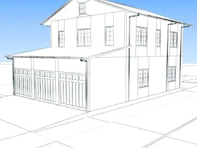 Apartment with garage-3 3D model