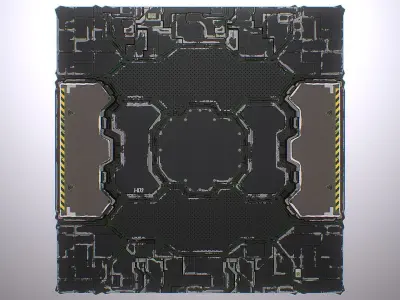 PBR Sci-Fi Spaceship Texture 09 Low-poly 3D model