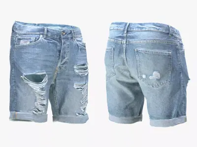 Ripped Shorts 178 - All MH Bodies - UE5 Skeletons - Rigged Low-poly 3D model