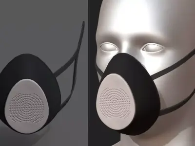 Gas mask respirator  scifi technology  Low-poly 3D model
