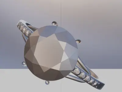 Diamond Engagement Ring 3D print model