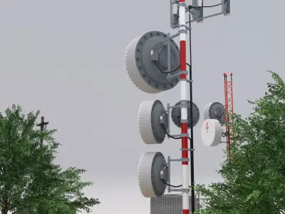 Telecommunication Towers Scene 3D model
