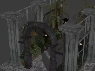 The green arch4 Low-poly 3D model