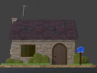 Stylized House - Game 3D Model Low-poly 3D model