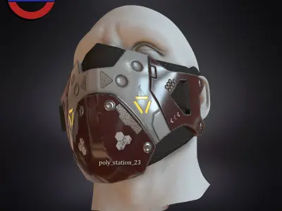 sci fi face mask v1 Low-poly 3D model