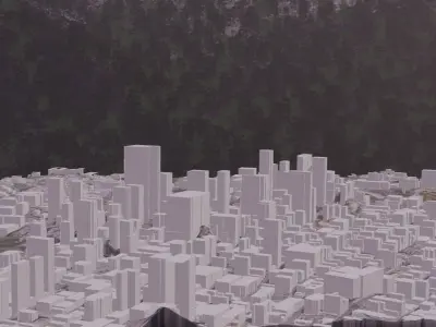 Los Angeles Topographical map 3D model