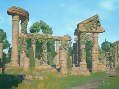 Stylized Ruins Low-poly 3D model