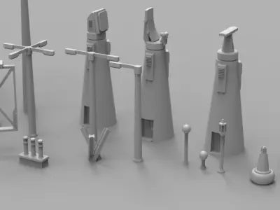 Infrastructure and Objectives Pack 04 3D print model
