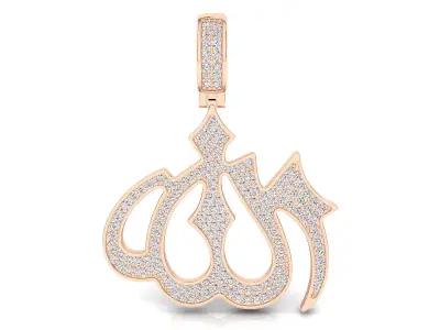 Allah diamond pendant  3D print model