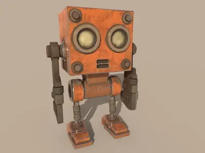 Stylized Wrenchbot Low-poly 3D model